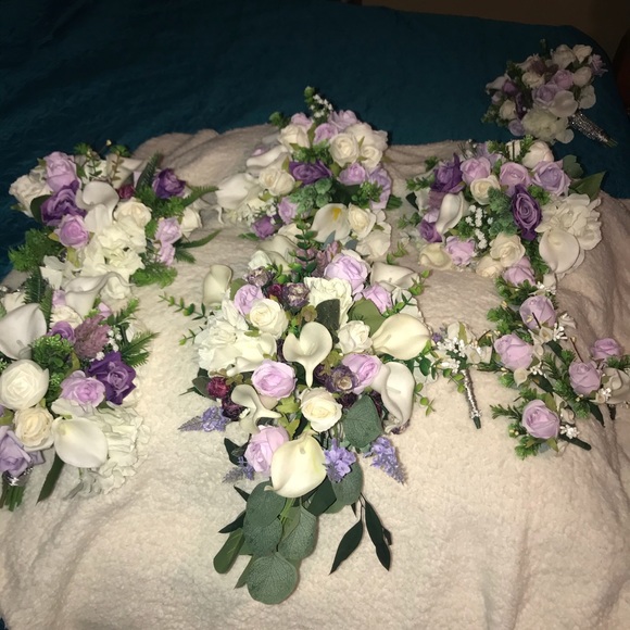 8 PC CUSTOM MADE WEDDING BOUQUET SET - Picture 2 of 16